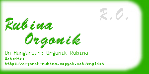 rubina orgonik business card